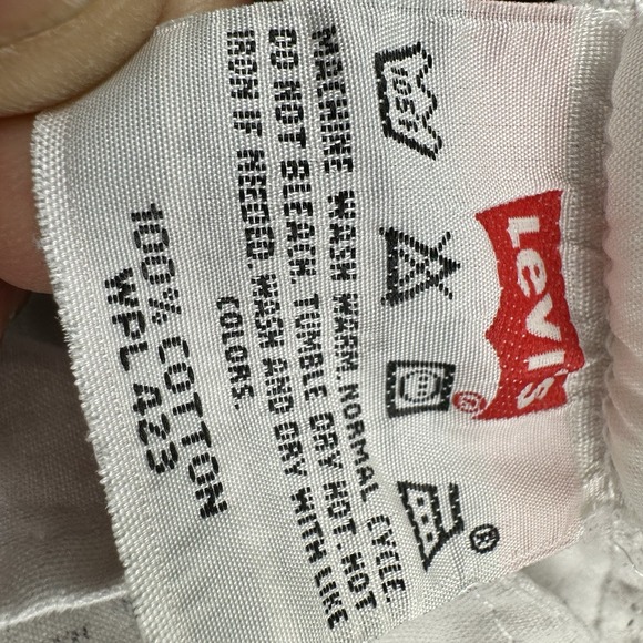 VTG Levi's 501 White Jeans Men Actual 32x26 Button Fly Straight 100% Cotton Y2K - Picture 14 of 16